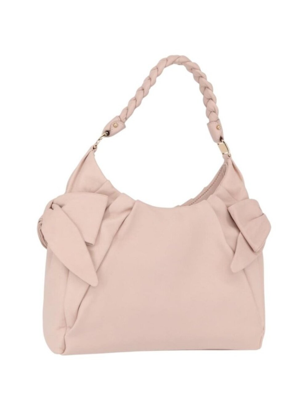 Authentic Salvatore Ferragamo Vala Ribbon Shoulder Bag Leather Pink Gold